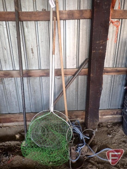 Anchors, fishing spear, fishing nets, ice chippers