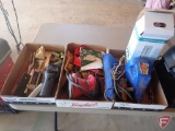 Sega Genesis game, fan, painting supplies, digital antenna, electric sander, hand tools, Tsquare.