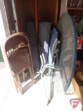 (2) Eddie Bauer folding camp chairs, folding lounge chair, (3) metal folding chairs