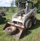 Clark Bobcat 632 skid loader, 4 cyl gas engine, 1487 hours showing