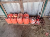 Log chain, binder, 3 ton jack stands (2), gas cans (5)