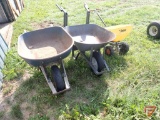 Wheelbarrows (2), fertilizer spreader