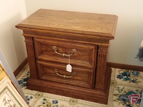 (2) nightstands, 2 drawer, 28"w x 16"d x 24"h. Both. Matches lots 392 and 393.