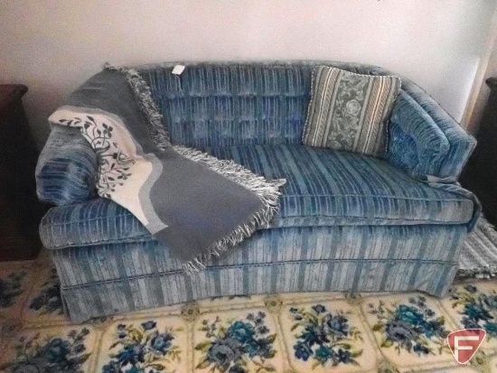 Loveseat 57"w with throw and pillow