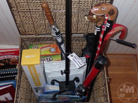 COOK BOOKS, UMBRELLA, CANES, TELESCOPE, HANGING FOLDER, GIFT WRAPPING PAPER