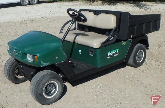 2004 EZ-GO 1000 electric utility vehicle with manual dump box, green, lights