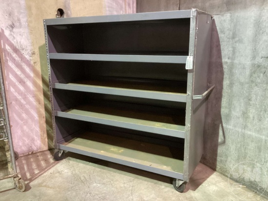 METAL SHELVING UNIT ON WHEELS 60"W X 24"D X 60"H