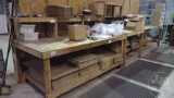 (2) WOODEN WORKSHOP BENCHES