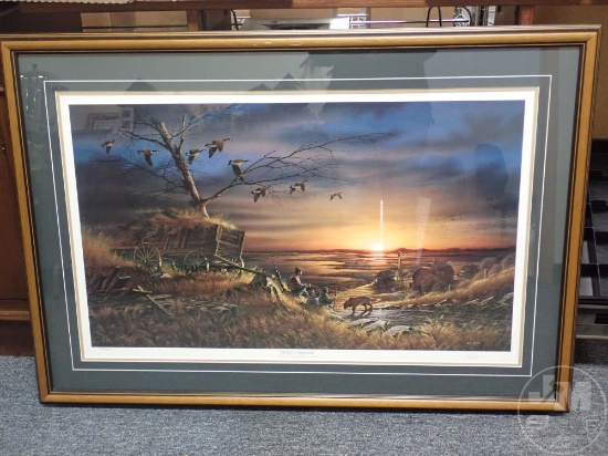 FRAMED PRINT BY TERRY REDLIN "LIFETIME COMPANION" 41"W X 28"H,