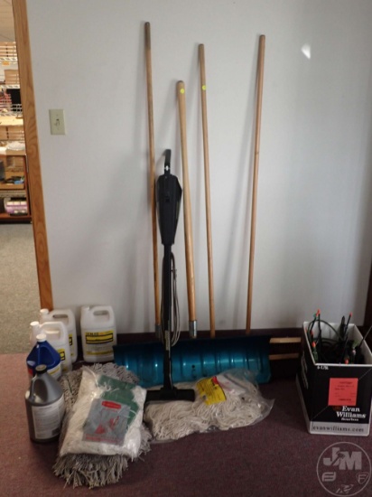PUSH BROOMS, MOP HEADS, CLEANING CHEMICALS, VACUUM, IRRIGATION HOSES