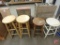 (4) non-matching wood stools