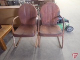 (2) vintage metal chairs