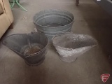 Galvanized tub and (2) ash buckets. 3pcs