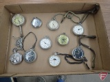 Pocket watches: Elgin, Generra, Westclox, Bull's Eye, Milan. 10pcs/box