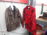 Outback Trail oilskin leather jacket size M, fleece jacket size XL, men's pac/winter boots,