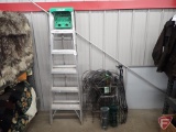 Decorative garden fence, plant stand, water gauge, Keller 6ft aluminum ladder