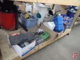 Hardware, organizers, grease guns, receiver hitches and balls, battery charger, air pump