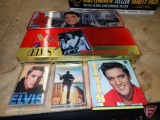 Elvis Presley: collector plates, wrist watch, cassettes, CDs, postage stamps, tins, trinket dish