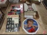 Hollywood Pin-Up books, Academy Awards book, collector plates-Jean Harlow, Norma Jean