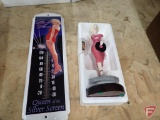 Marilyn Monroe: thermometers, wall hangings, license plate, sun shade, cut out, dolls, figurine