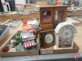 Thomas Kinkade clock, weather station, jewelry box, Little Debbie Bakery figurine,
