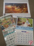Jim Hansel Wildlife Collection, advertising calendars, Snap-On calendars, advertising posters