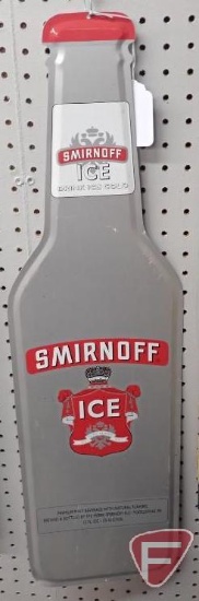 Metal Smirnoff Ice bottle-shaped sign, 30"h