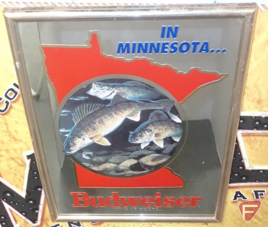 Budweiser in Minnesota framed mirror, 24"x18"