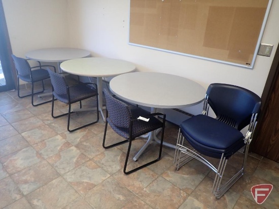 Round tables (3), 41.5" dia; (6) chairs