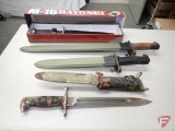 REPRODUCTION AR BAYONETS AND SCABBARDS, SOME ARE RUSTY