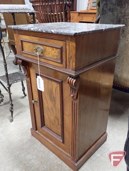 Cabinet/stand, marble top, 16"w x 14"d x 27"h