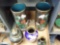 CLOISONNE VASES, BOWLS AND BELL. 2 BOXES