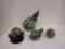 MEXICAN POTTERY, (2) MARBLE BALLS