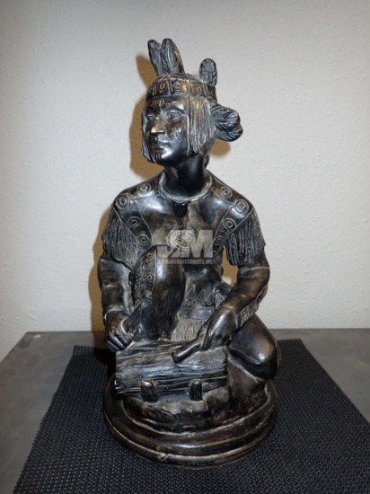 METAL NATIVE AMERICAN SCULPTURE 16"H