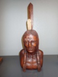 WOODEN CARVED NATIVE AMERICAN 19