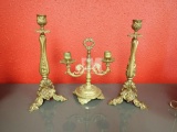 BRASS CANDLE HOLDER, PAIR ARE 12