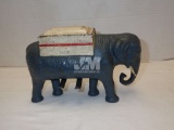 VINTAGE CAST IRON ELEPHANT CIGARETTE DISPENSER