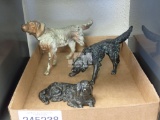 METAL IRISH SETTER FIGURINES, TALLEST IS 6