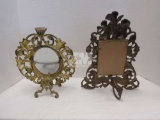 BRASS PICTURE FRAMES, ONE WITH BROKEN LEAF. 2 BOXES