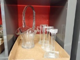 GLASS CANDLE HOLDERS AND 12