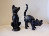 (2) CAST IRON CATS, TALLEST IS 10