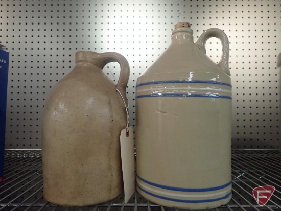 (2) CROCK JUGS, TALLEST IS 12"H. 2PCS