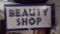 METAL 2-SIDED BEAUTY SHOP WALL MOUNT SIGN 23