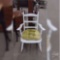 PAINTED ROCKER AND DESK. 2 PIECES