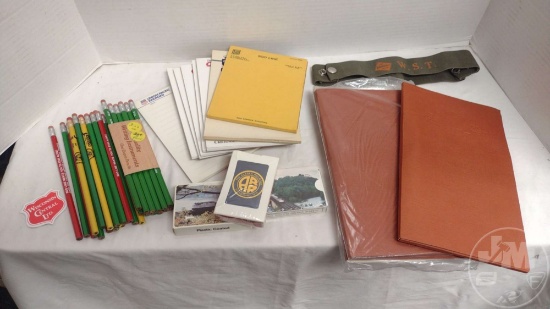 RAILROAD PAPER TABLETS, PENCILS, PLAYING CARDS, SOUVENIRS