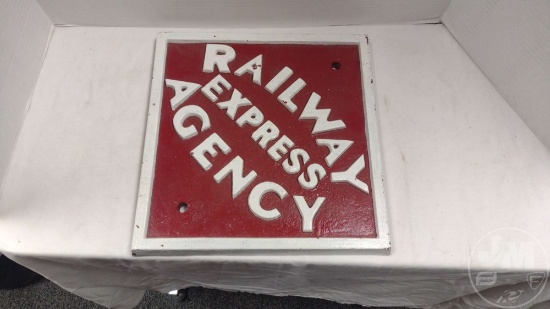 CAST IRON "RAILWAY EXPRESS AGENCY" 13"X13"