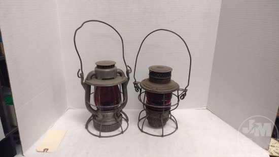 (2) KEROSENE RAILROAD LANTERNS