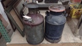 (2) MILK CANS, ONE WITHOUT LID