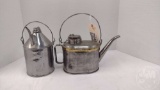 (2) METAL OIL CANS