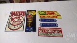 (6) METAL ADVERTISING/NO SMOKING SIGNS